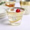 25 Clear 9 oz Glittered Plastic Cups Gold Rim Party Events Decorations Supplies